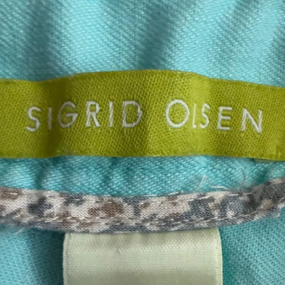 Sigrid Olsen Light Turquoise Modernist 00 Pants Size‎ 4